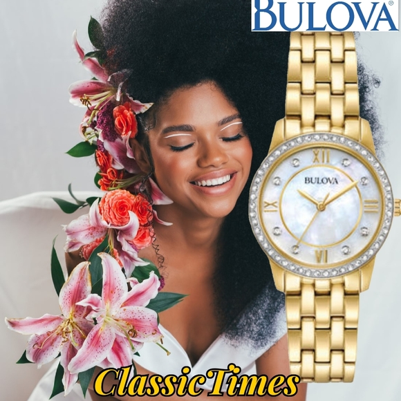 Bulova Accessories - ***NEW*** Ladies' Exclusive Bulova Crystal Accent Gold-Tone Watch
